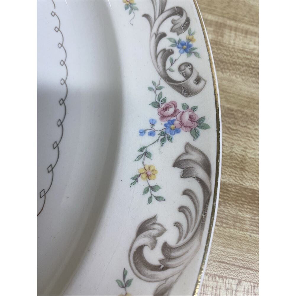 Vintage Paden City Pottery Duchess Medium Oval Platter Floral Gold Trim 11.5” - Picture 4 of 8